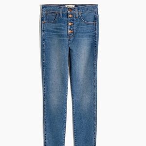 Madewell Tall 10" High-Rise Skinny Jeans in Dewitt Wash: Button-Front